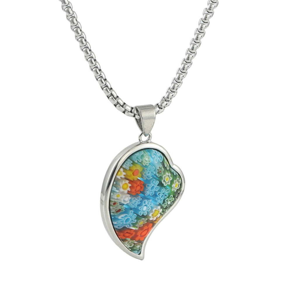 European And American Stainless Steel Glazed Stone Pendant