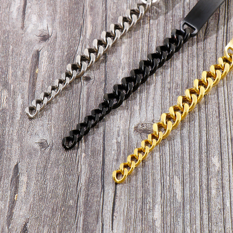 Planderful Adjustable Men Titanium Steel Cuban Bracelet