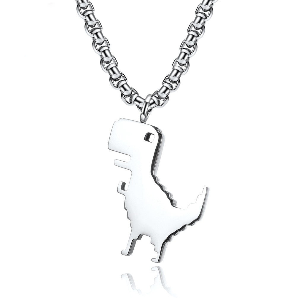 Japanese Simple Dinosaur Necklace for Unisex Hipster Style