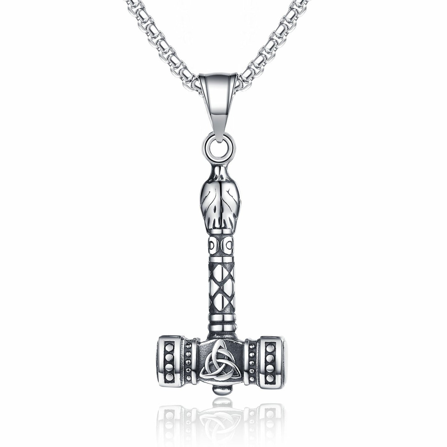 Titanium Steel Necklace – Vintage Men's Thor Hammer Pendant