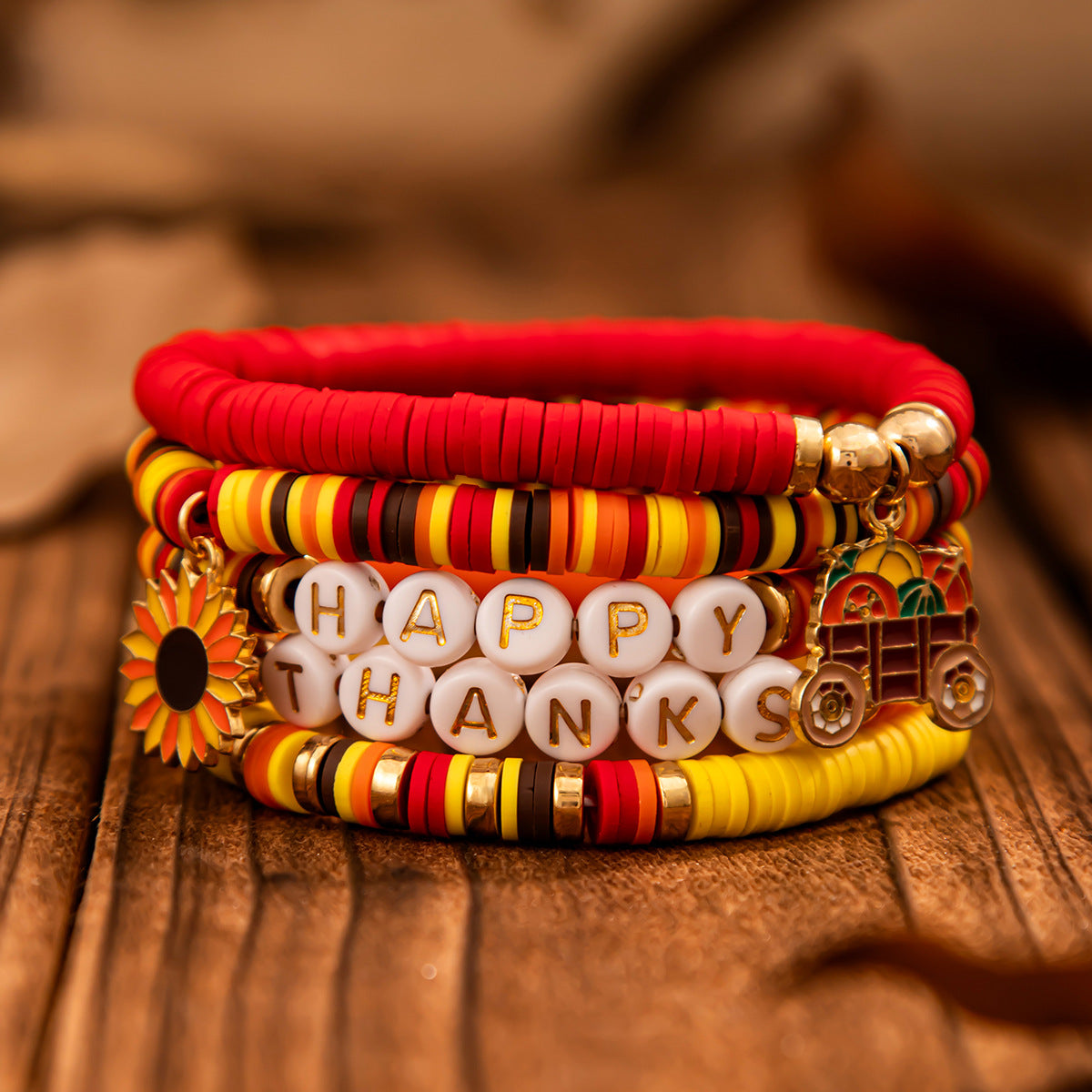 Planderful Thanksgiving Turkey Pendant Bracelet Personalized Letter Pumpkin Gift For Women