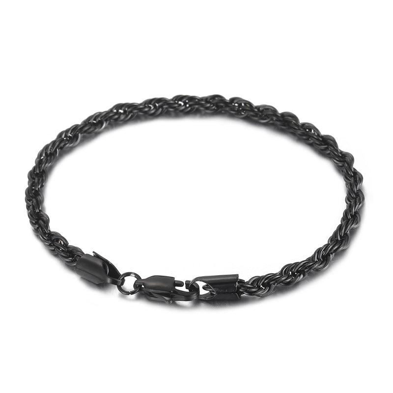 Titanium Steel – & Men's Buckle Twist Chain 4/6/8 Mm Twist Rope Chain Bracelet