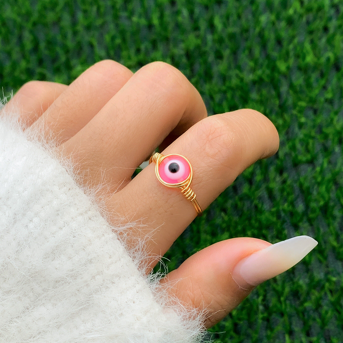 Artistic Glow Ring Needle in Vienna - Women's Alloy Ring with Luminous Pastoral Elements