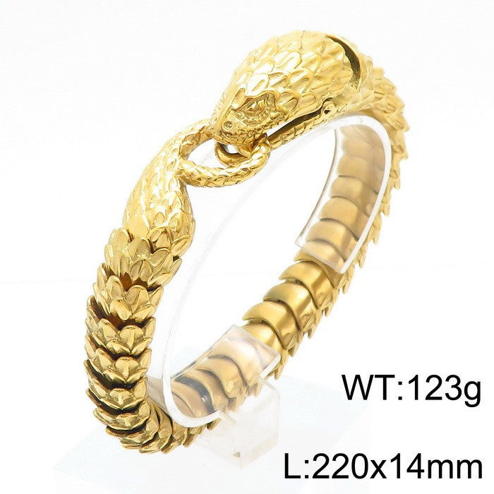 Rock Inlaid Zircon Snake Element Series – Snake Head Bracelet