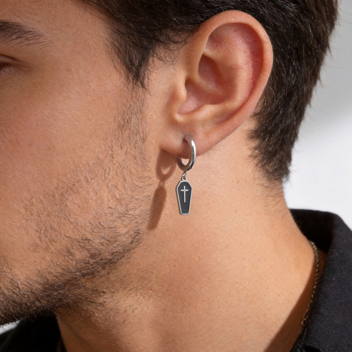 Stainless Steel Cross Gothic Earrings