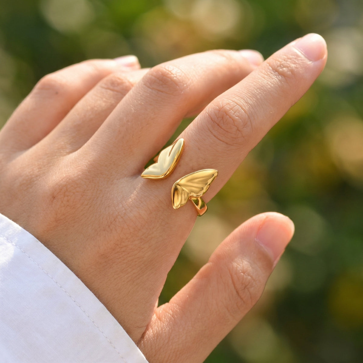 Hot Selling Stainless Steel Butterfly Daily Stacked Vacation Dating Open Ring