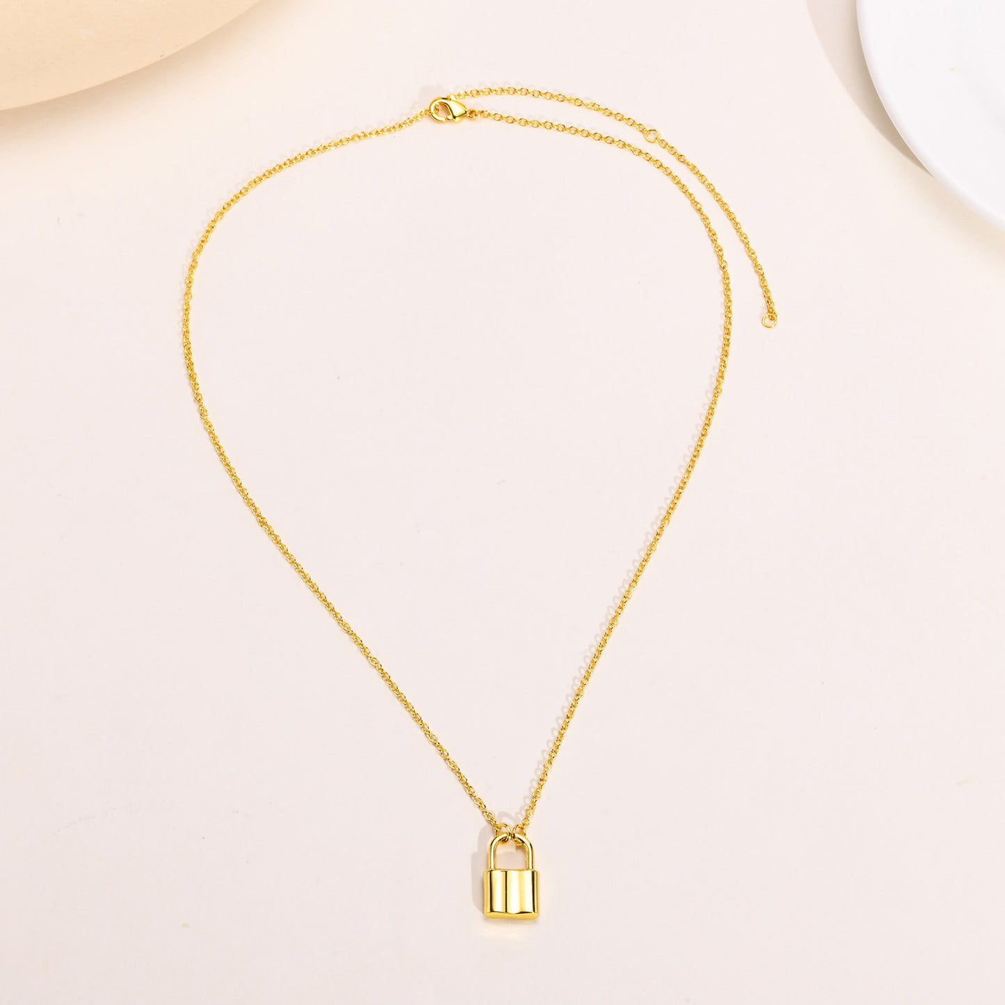 European And American Jewelry Copper Gold Lock Necklace Set