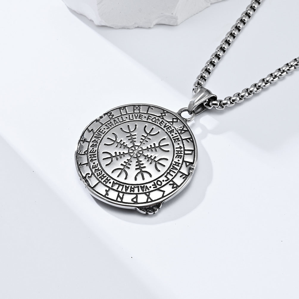 Nordic Style Fenrir Wolf Titanium Steel Necklace Pendant for Men