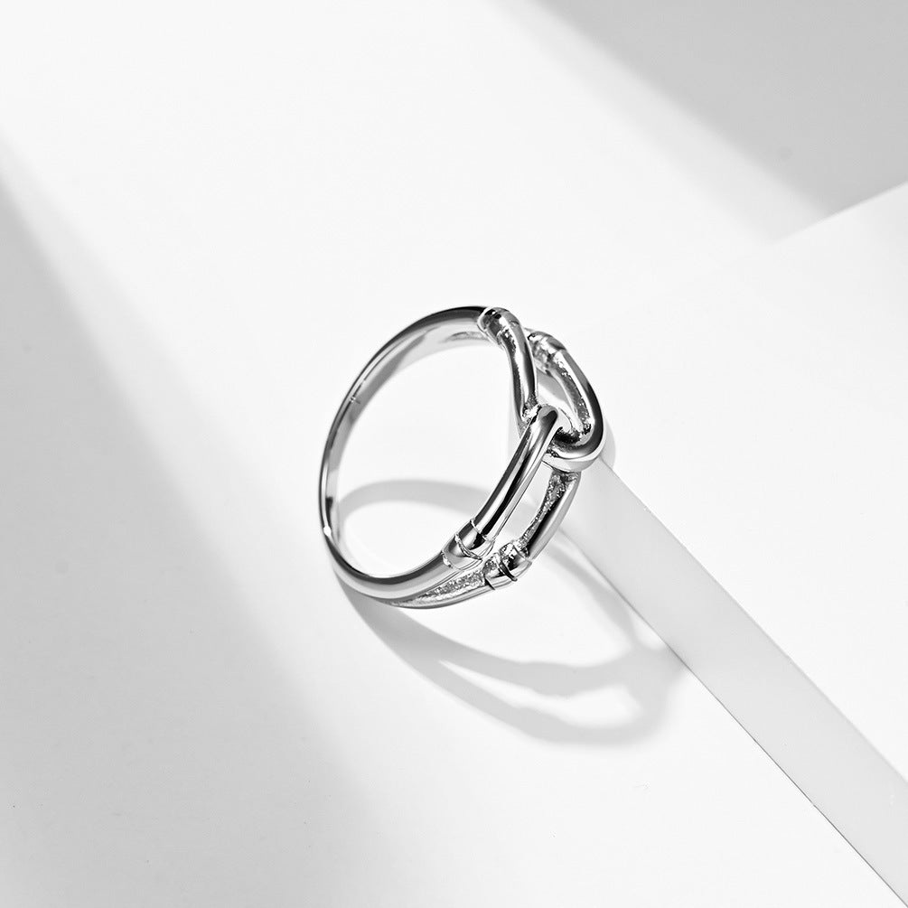 European And American Style Hollow Women's Titanium Steel Ring