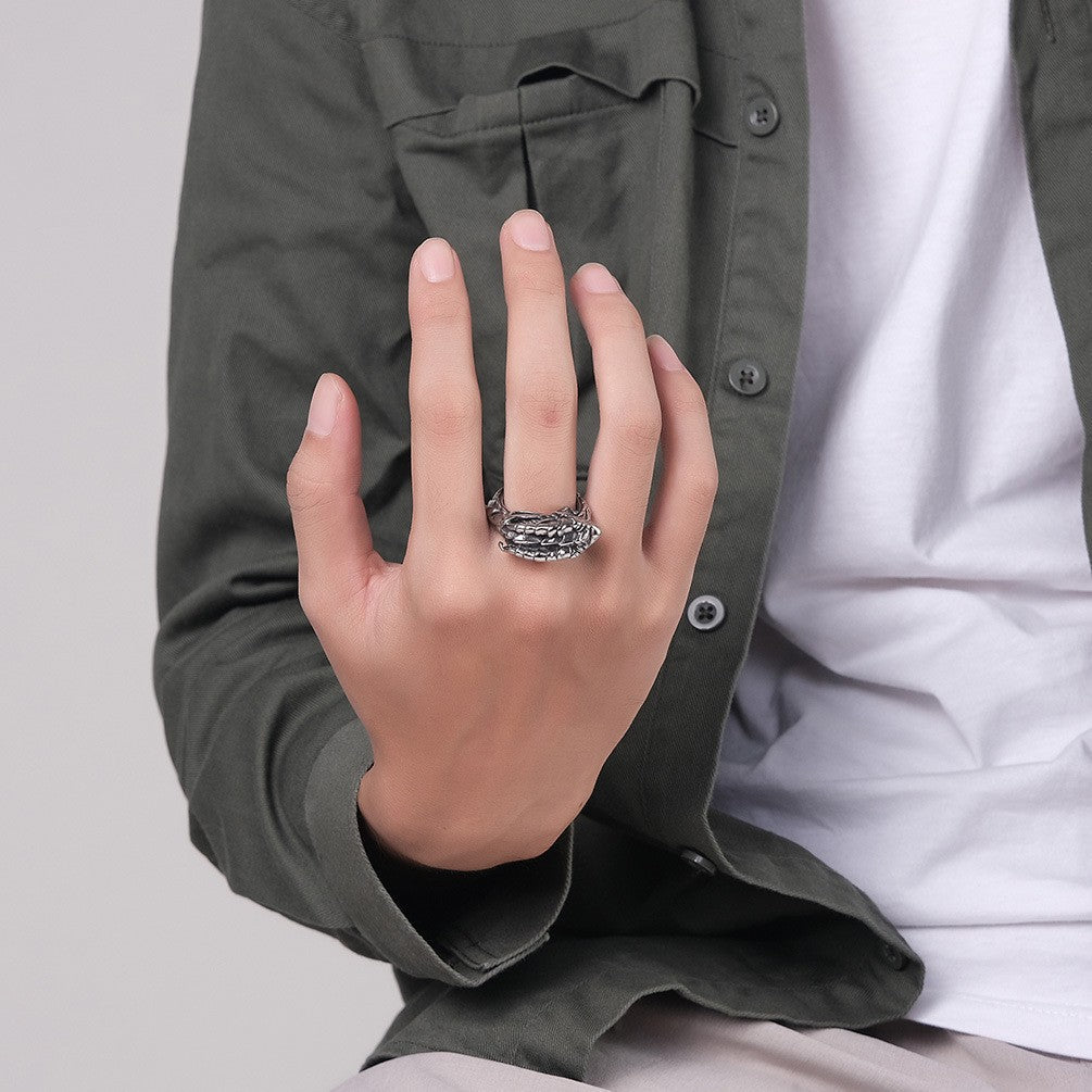 Gothic Stainless Steel Evil Dragon Ring – Punk Stainless Steel Direct product view