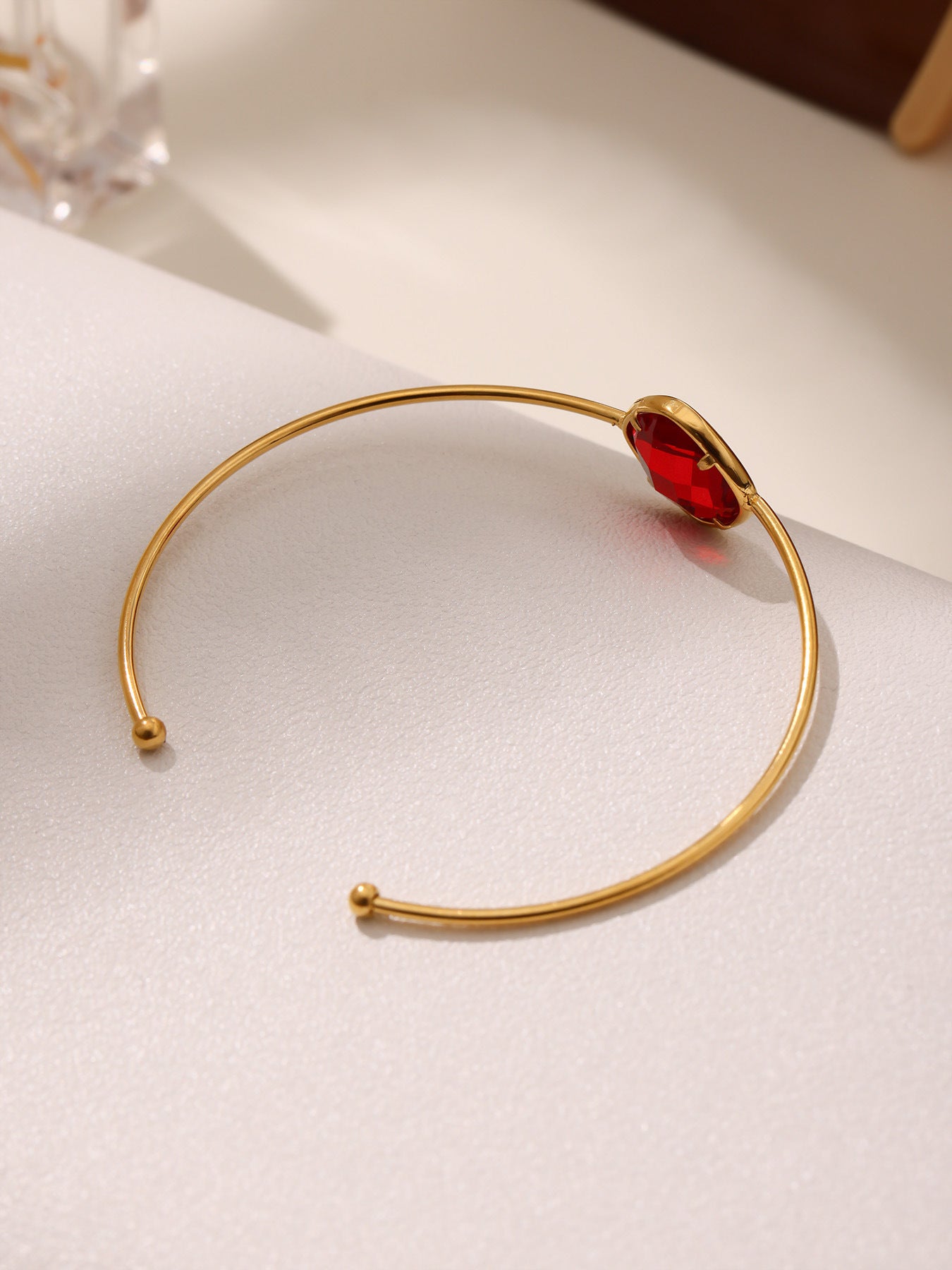 Planderful Czech Glass Open Bracelet For Women Light Luxury