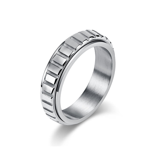 Gender-Free Rotatable Titanium Steel Ring for All Styles