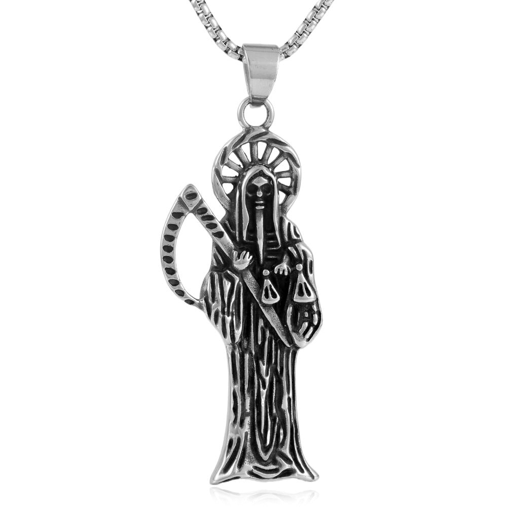 European And American Stainless Steel Sickle Reaper Pendant