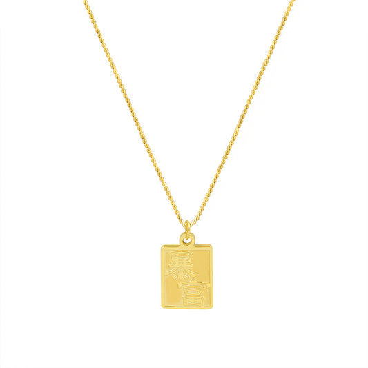 Elegant Gold-Plated Pendant Necklace with Unique Fashion Design
