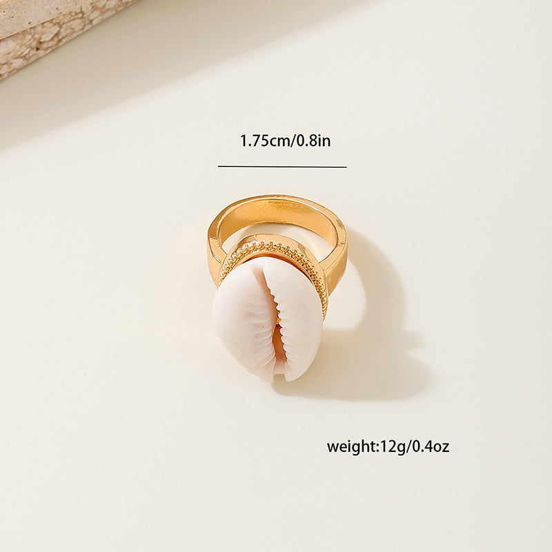 Planderful Vienna Verve Shell Ring Adjustable Fashion Jewelry