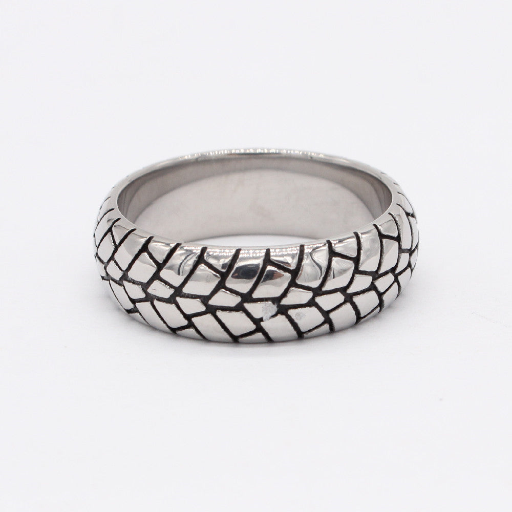 European and American Retro Titanium Steel Men's Wind Ring