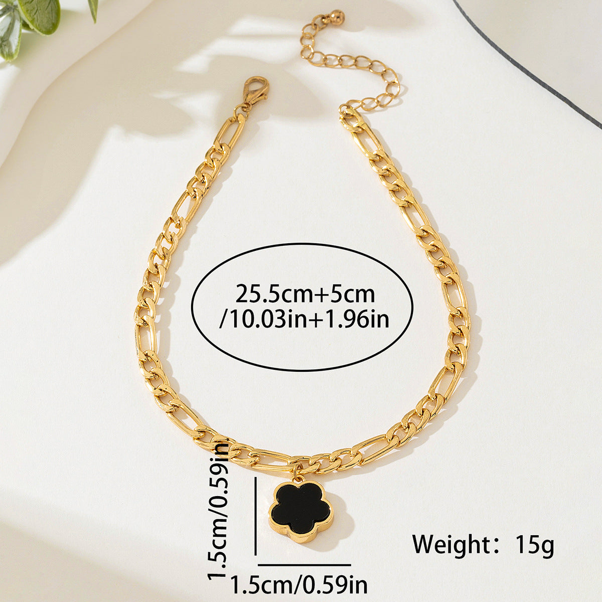 Planderful Vienna Verve Bracelet – Elegant OT Buckle Chain with Lucky Flower Pendant