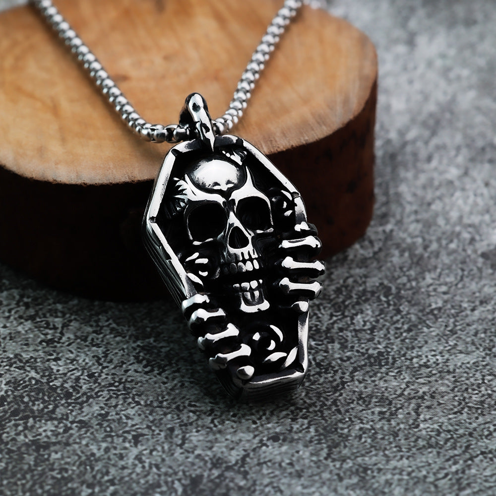 Punk Skull Stainless Steel Men's Pendant Necklace
