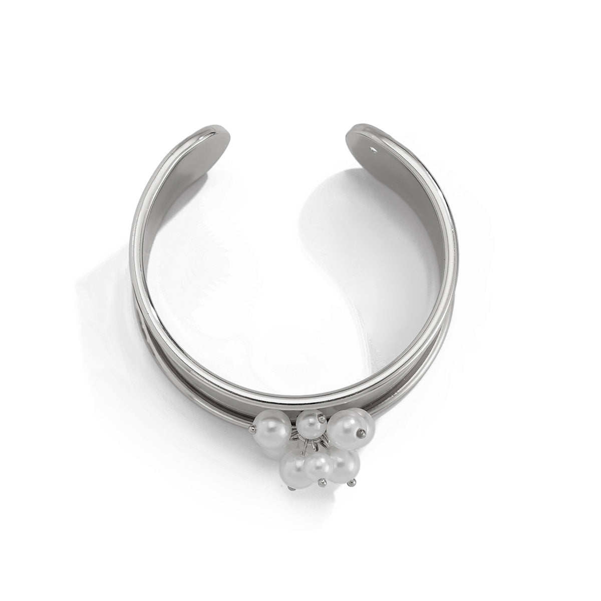 Planderful Vienna Verve Imitation Pearl Bracelet For Women Retro Open Cuff Elegant Statement