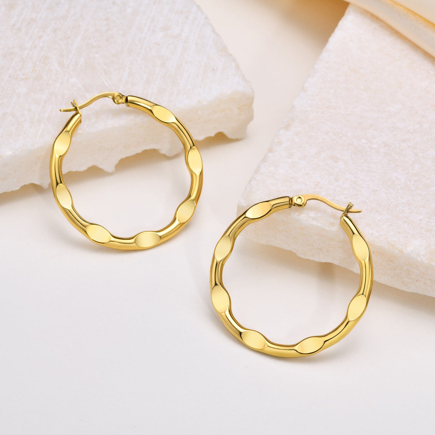 European And American Style Jewelry Gold Stainless Steel Earrings