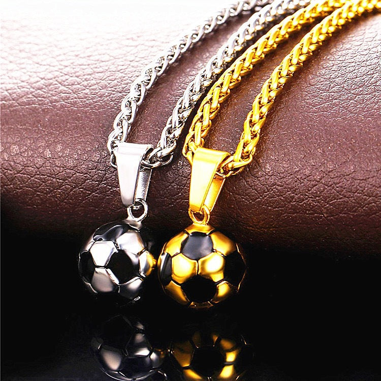 Planderful Football Necklace Stainless Steel Unisex World Cup Pendant Gift For Him Her