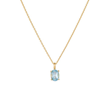 Sky Blue Topaz Sterling Silver Necklace Japan And Korea And Versatile Sense Natural