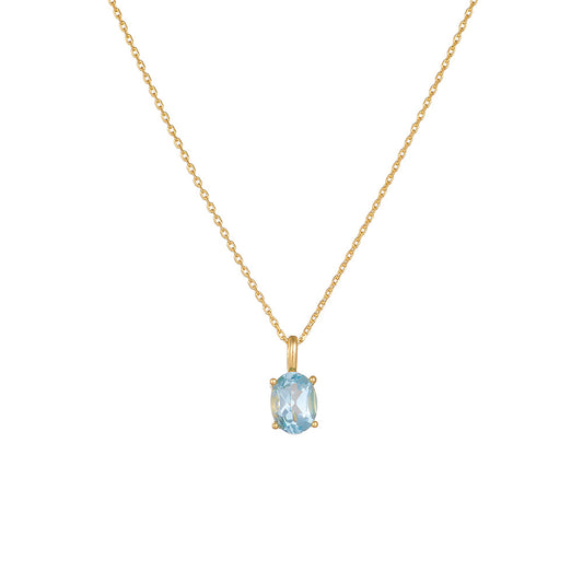 Sky Blue Topaz Sterling Silver Necklace Japan And Korea And Versatile Sense Natural