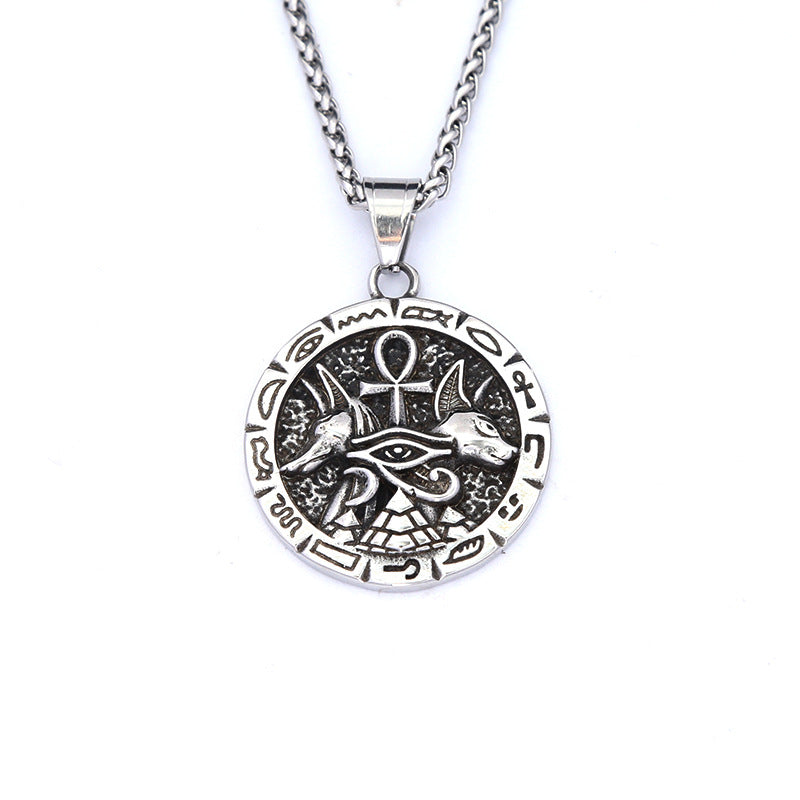 Nordic Viking Double Wolf Head Pendant Necklace for Men