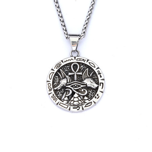Nordic Viking Double Wolf Head Pendant Necklace for Men