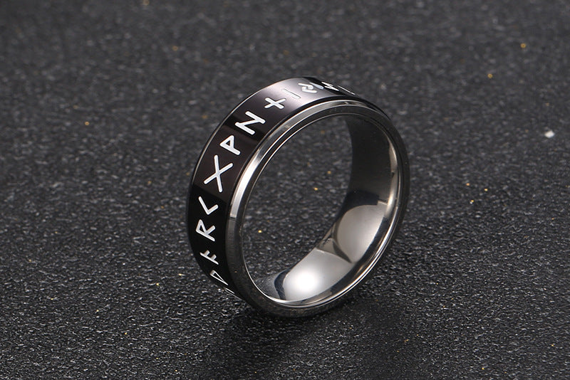 Rotatable Three-Color Titanium Steel Men's Ring - Japan & South Korea Inspired Temperament Design