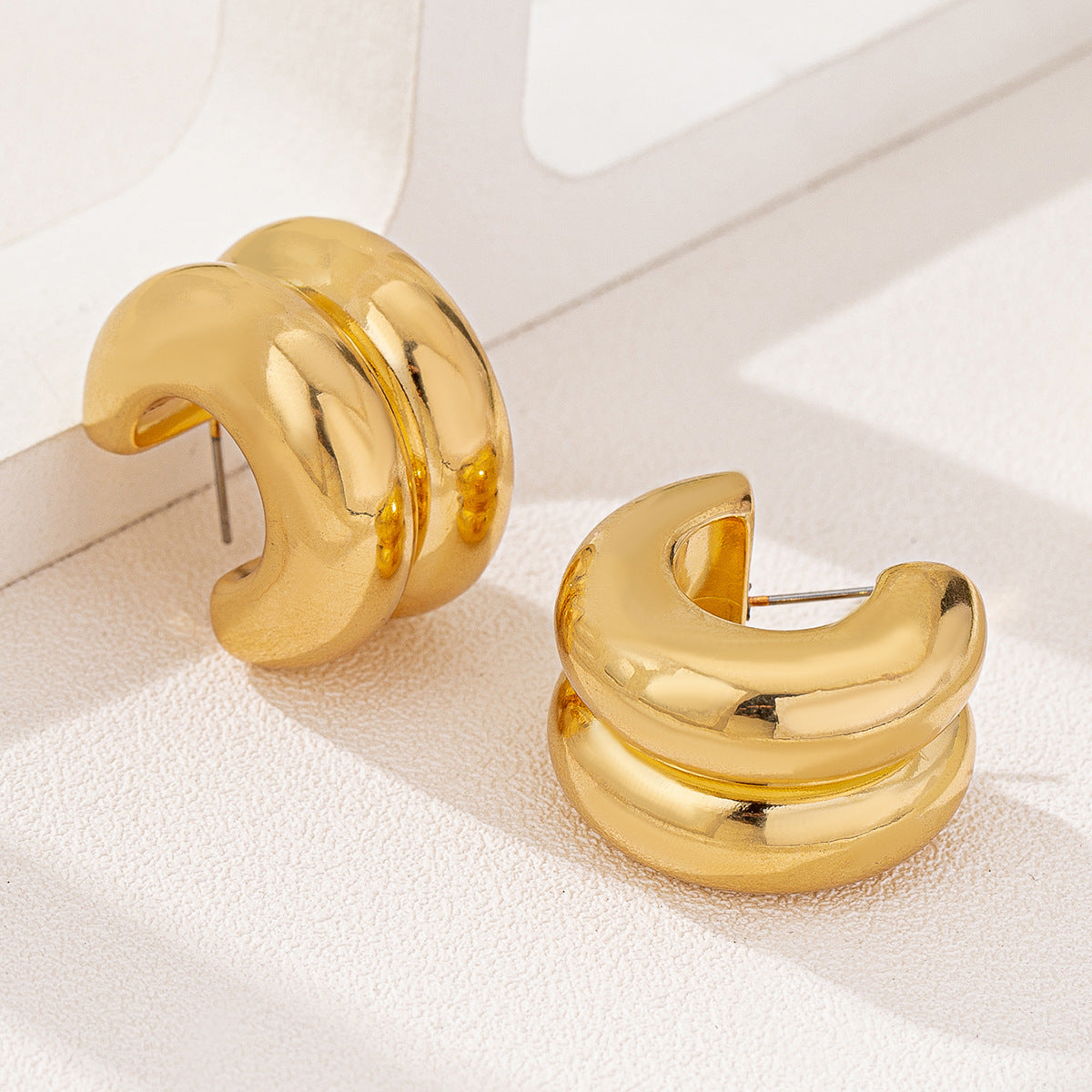 Planderful Vienna Verve Earrings – Fashionable Double-Layer Design for Daily Wear