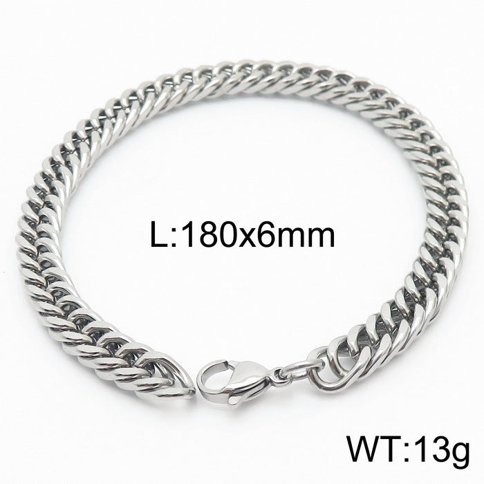 Cool Men's Titanium Steel Does Not Fade Lobster Buckle Bracelet Girls Niche Bracelet A