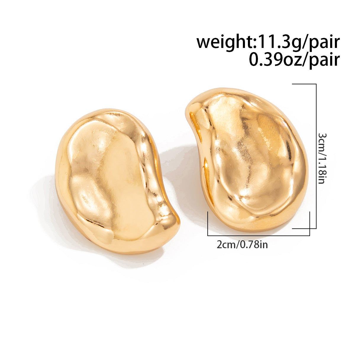 Planderful Vienna Verve C Shaped Geometric Earrings Exaggerated Irregular Statement Ear Jewelry for Women