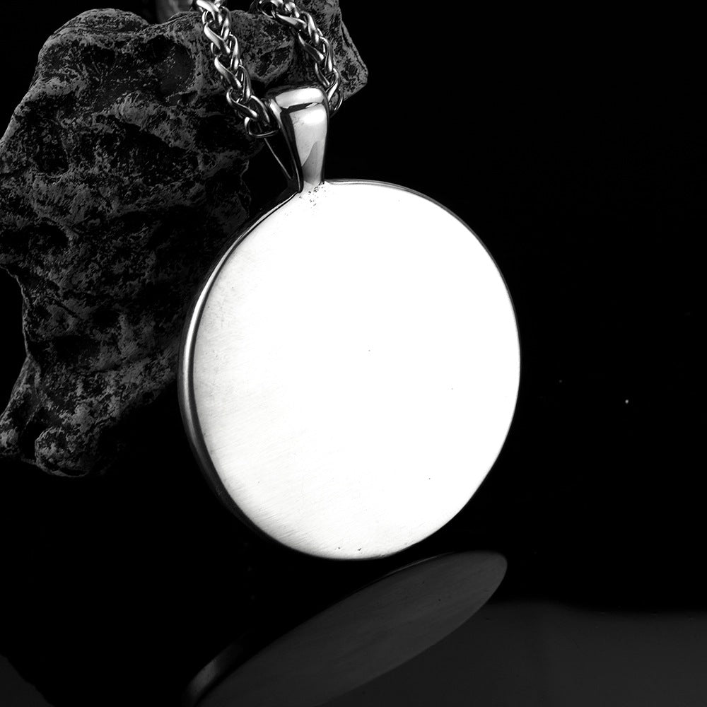 European And American Retro Men's Jewelry Stainless Steel Pendant Twelve Constellations Tag Necklace For Men