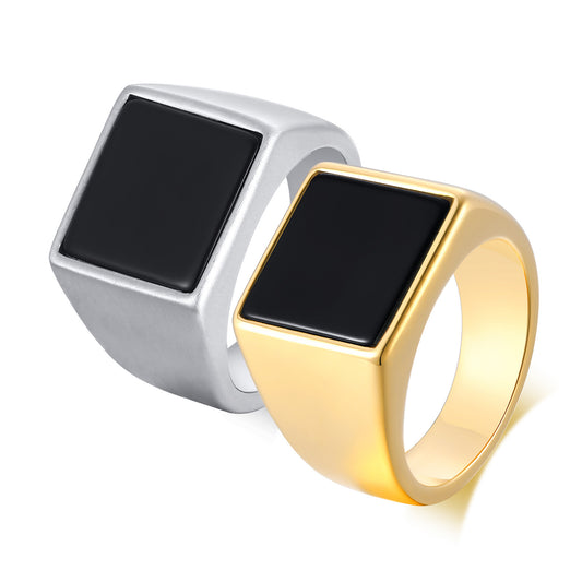 Jewelry Stainless Steel Epoxy Geometric Ring for Men