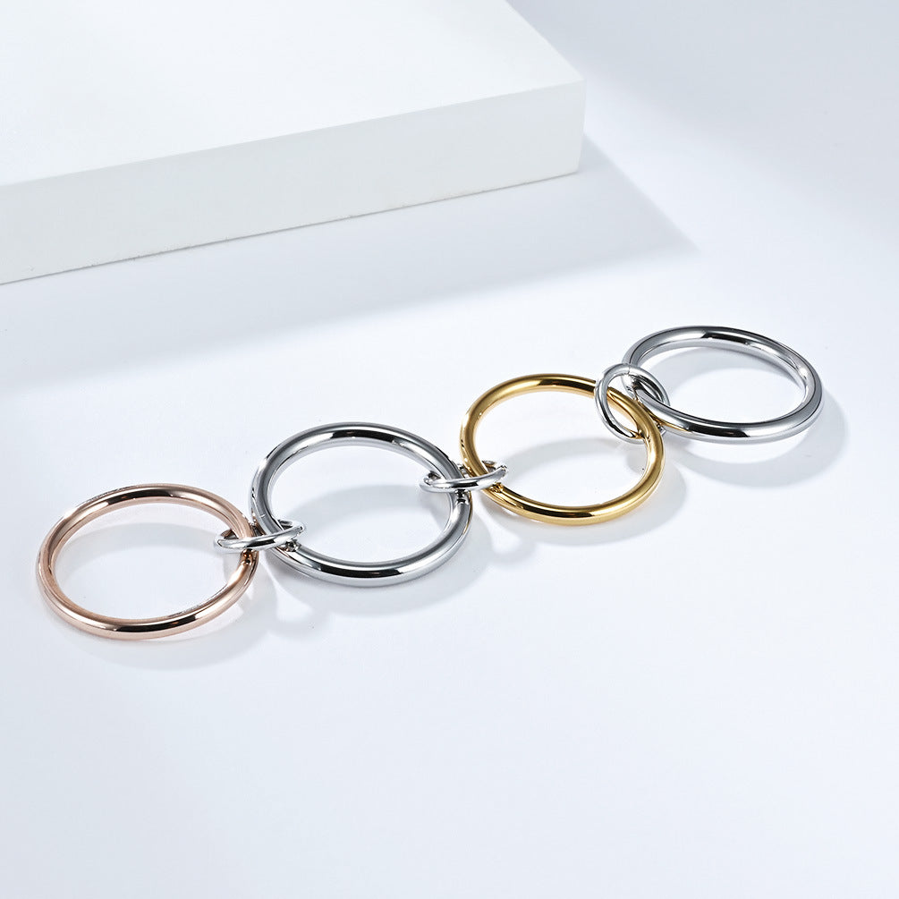 Planderful Stacked Ring For Women Four Layer Titanium Steel Plated Gold Everyday Elegant Accessory