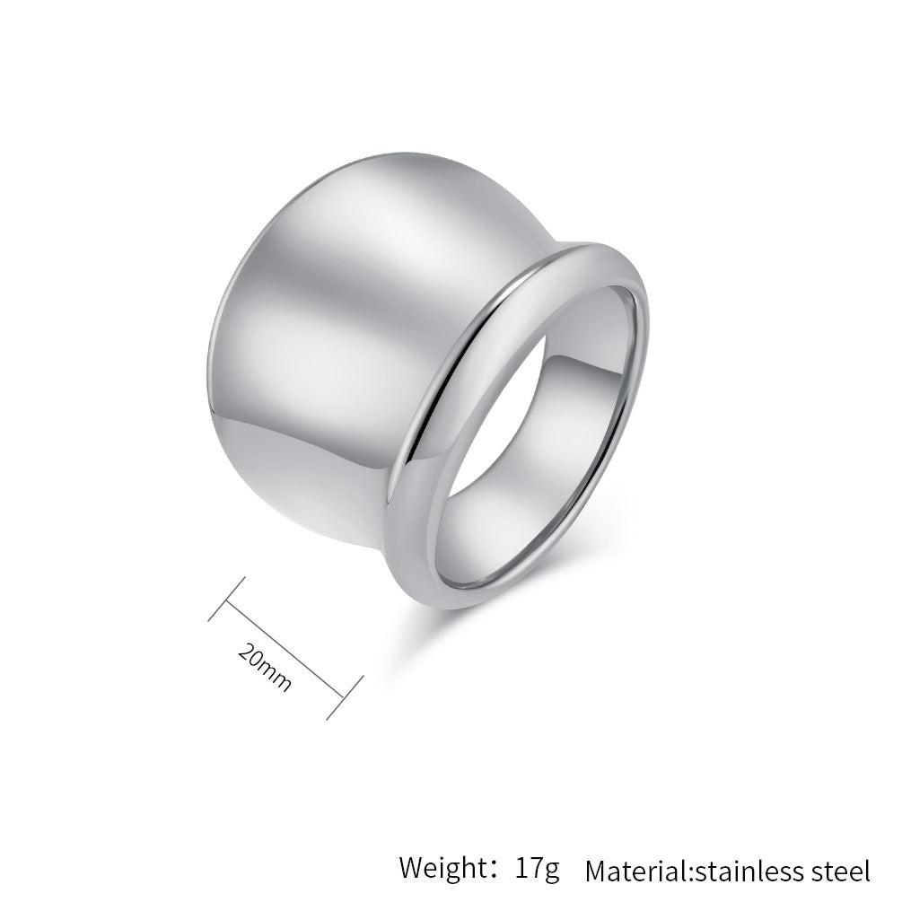 Planderful Geometric Punk Ring Gold Plated For Women Exaggerated Smooth Surface Everyday Genie Collection Size 6 To 11