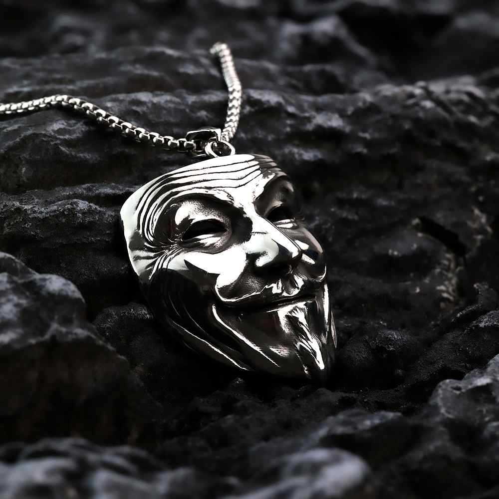 Vintage Mask Stainless Steel Men's Pendant Necklace