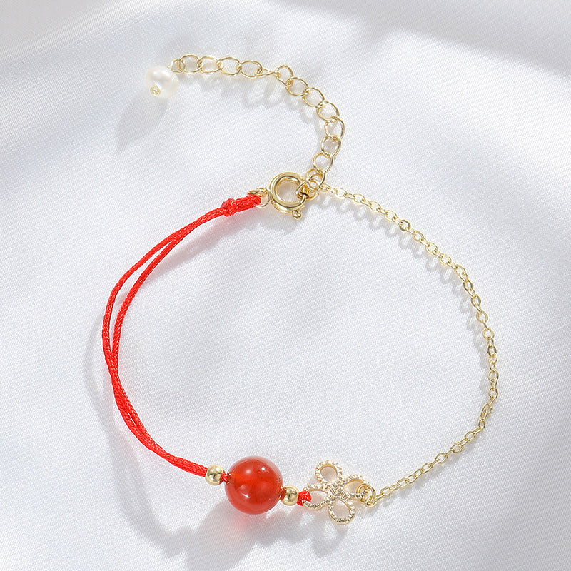 Fortune's Favor Crystal Rope Bracelet with Sterling Silver Needle