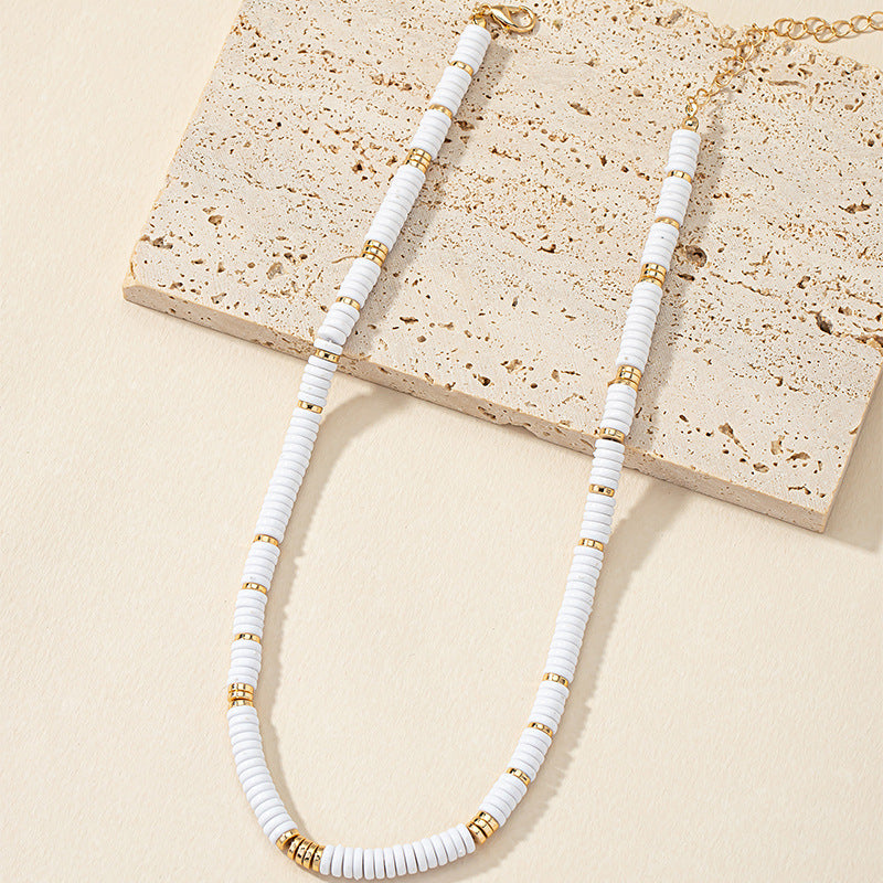 European Elegance Metal and Acrylic Collarbone Necklace, Vienna Verve Collection - High-quality Design, Wholesale Exclusive