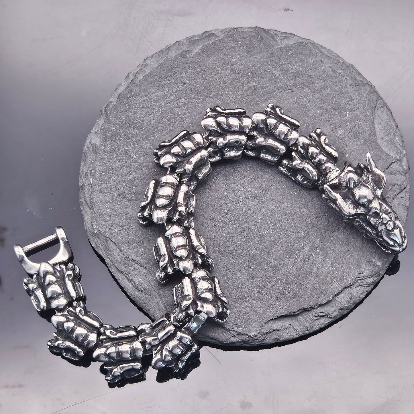 Planderful Dragon Scale Bracelet Unisex Domineering Titanium Steel Keel Chain Retro Punk Jewelry Protection