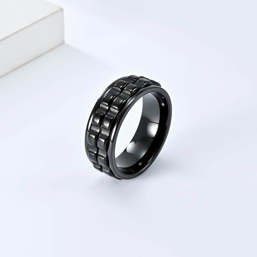 Planderful Everyday Genie Rotating Gear Ring Stainless Steel Stress Relief Unisex Ring Size 7 12