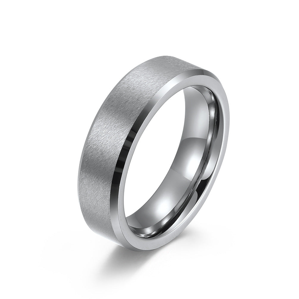 Planderful Tungsten Steel Ring Unisex Minimalist Sand Surface 6-10mm Everyday Genie Jewelry
