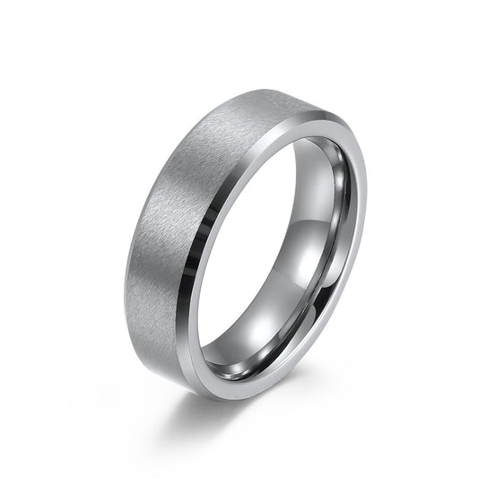 Planderful Tungsten Steel Ring Unisex Minimalist Sand Surface 6-10mm Everyday Genie Jewelry