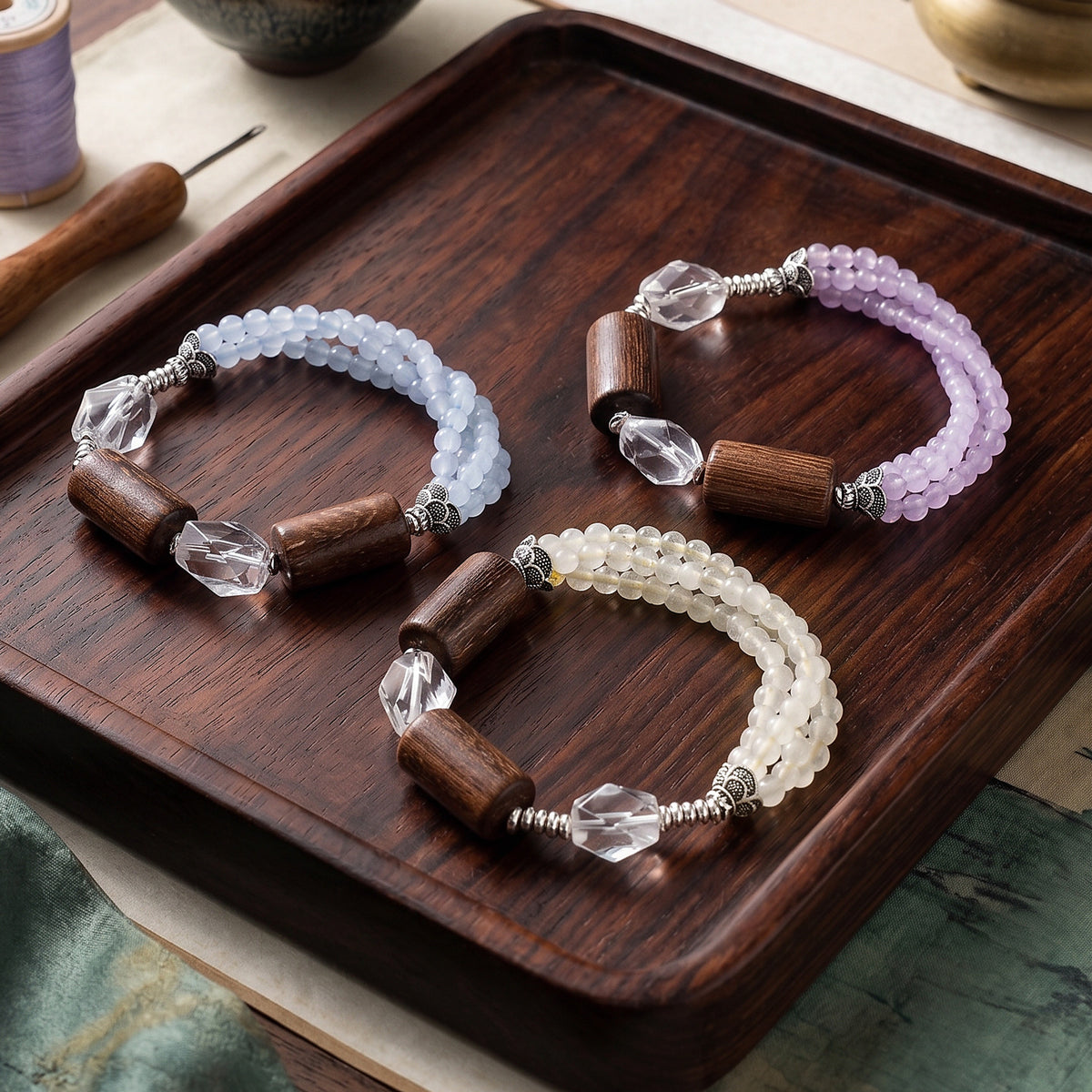 Hetian Jade Agarwood Crystal Bracelet