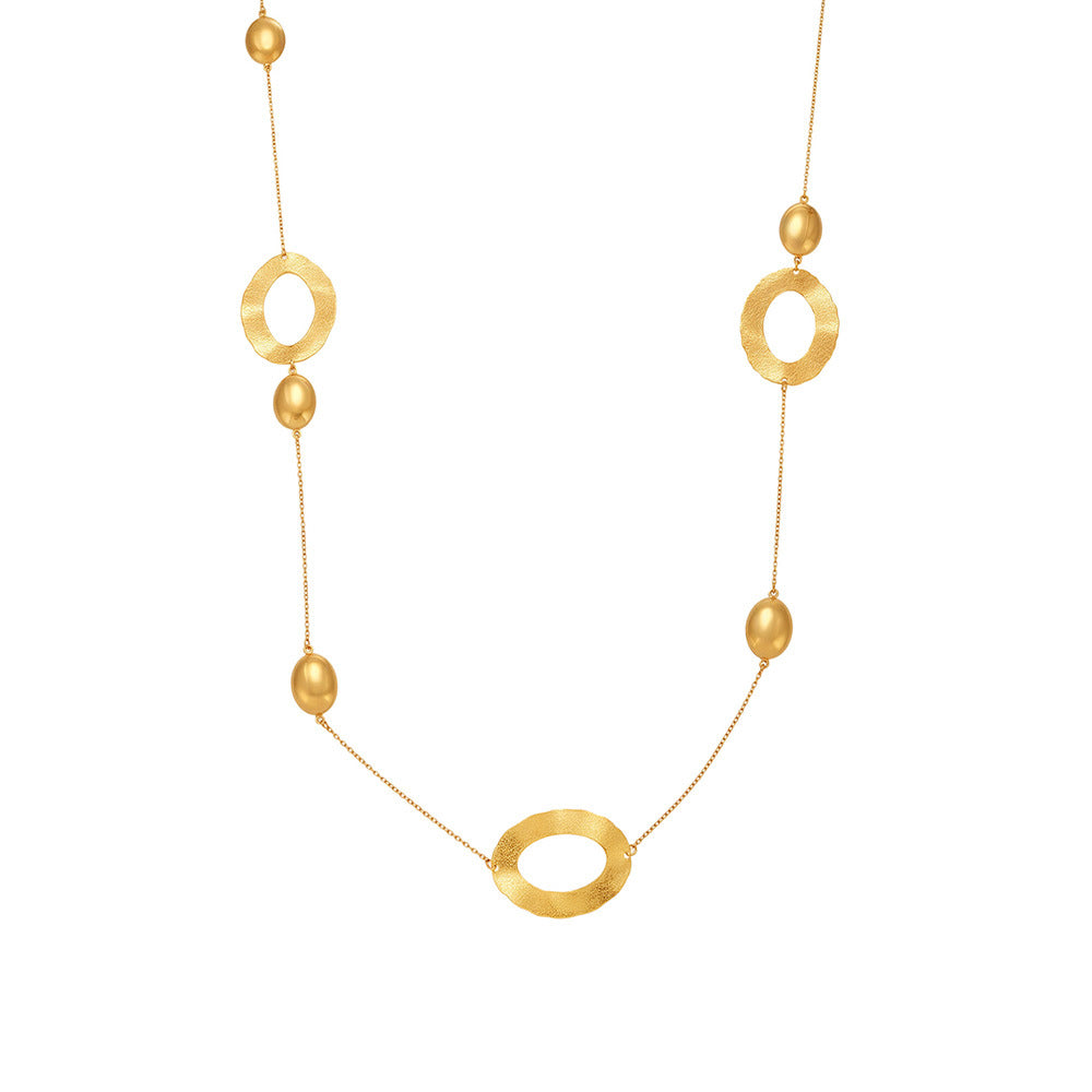 Planderful Genie Hammer Pattern Necklace Gold Plated Women