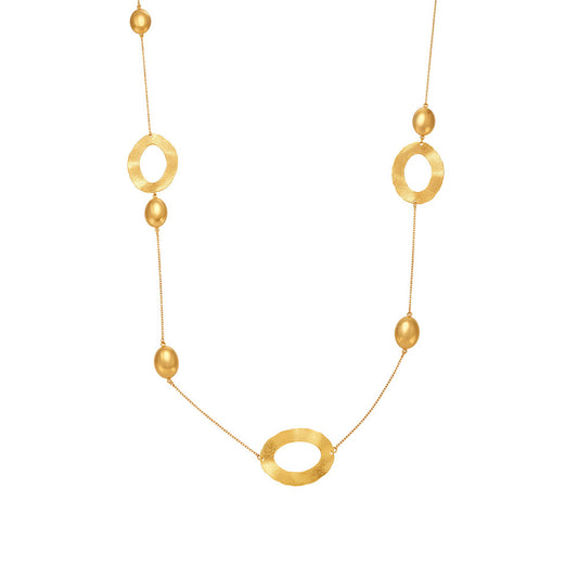 Planderful Genie Hammer Pattern Necklace Gold Plated Women