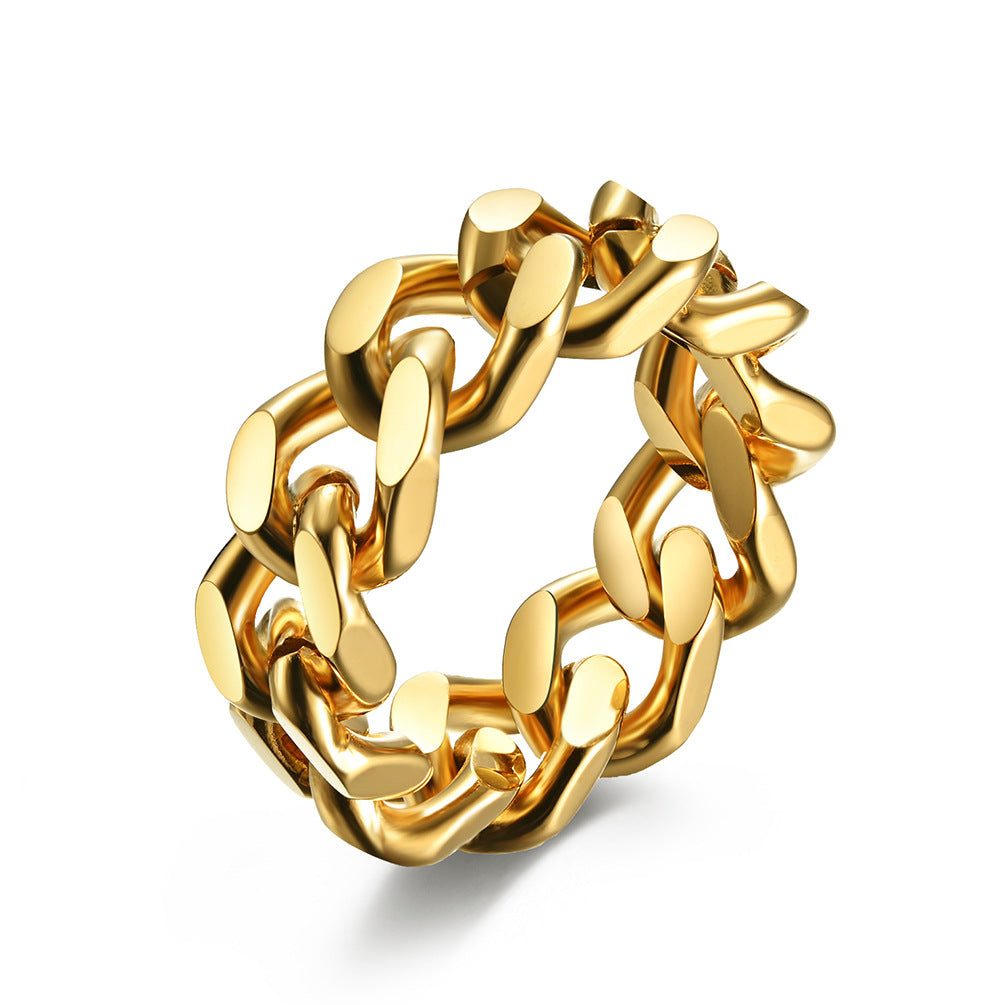 European and American Trendy Titanium Steel Chain Ring