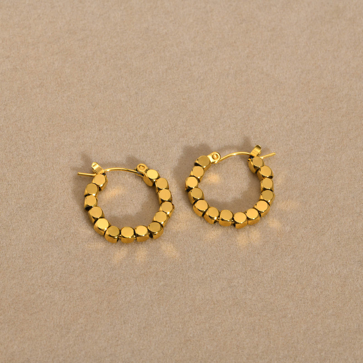 Gold-Tone Disc Hoop Earrings