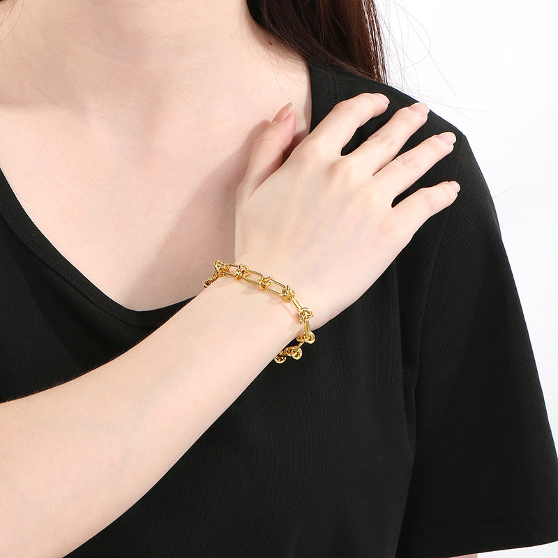 Style Knotted Design Unisex Bracelet – Cold & Titanium Steel Neutral Style